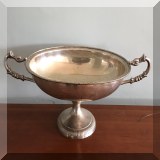 S103. Silverplate footed bowl with 2 handles. 